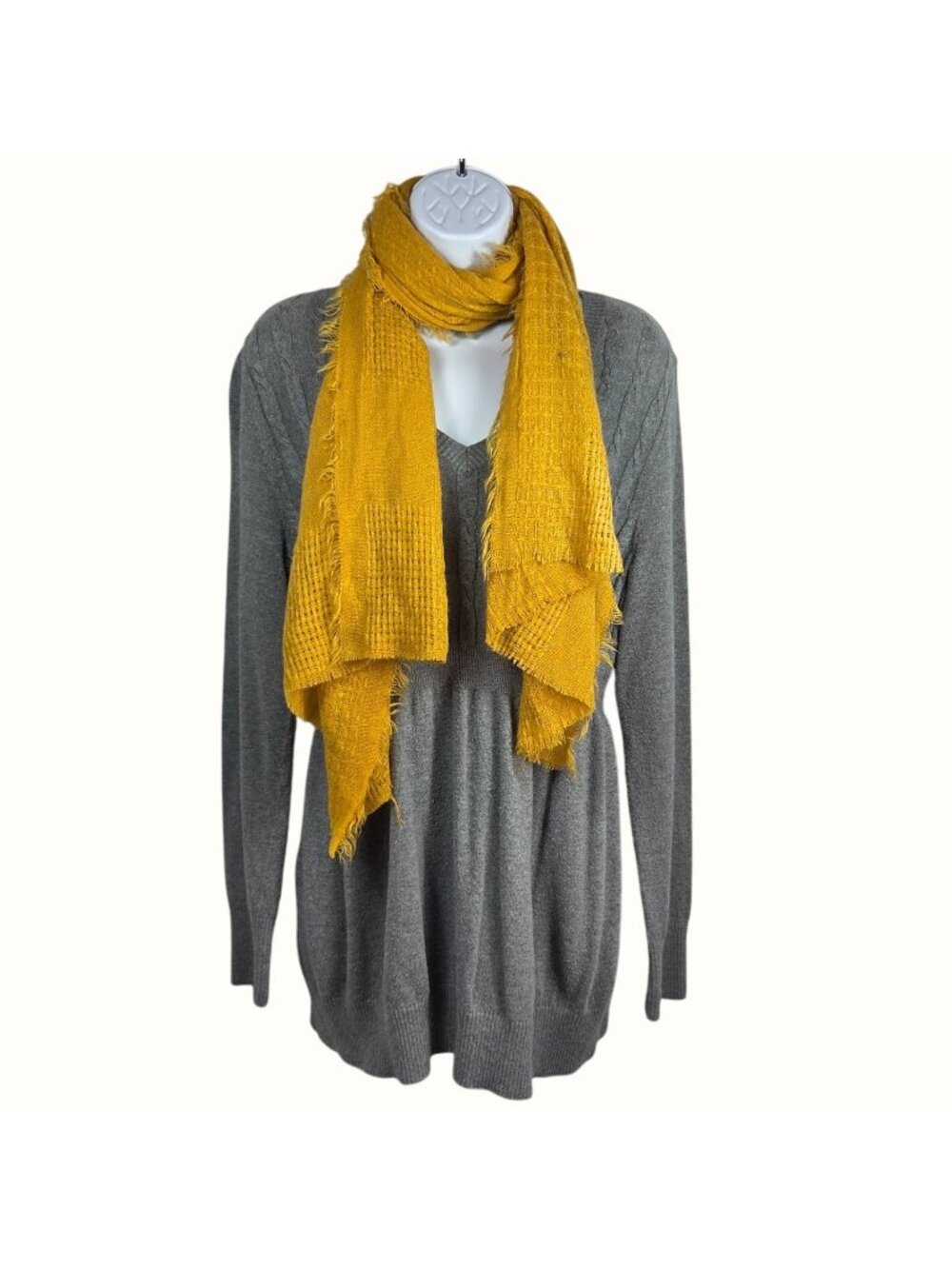 Cozy Mustard Yellow Scarf Lightweight Open & Closed Weave (Mix & Match 3/$15)
